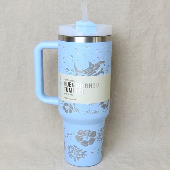 Stanley 40oz Quencher H2.O FlowState Tumbler, Sea Life Laser Etched New w/ FLAW - Picture 1 of 14